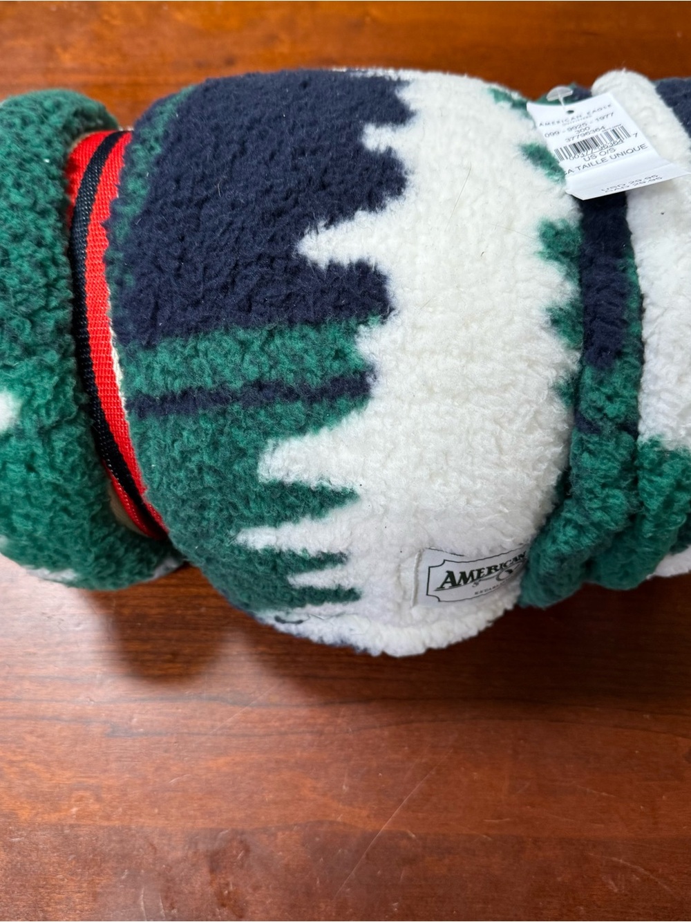 American Eagle Outfitters Blanket Sherpa Fleece Ae Logo Green Trees